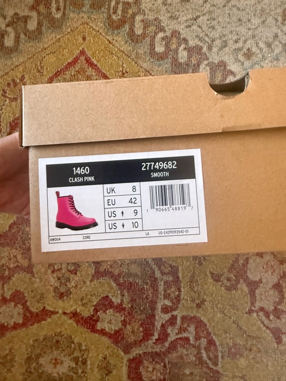 New Dr. Martens Clash Pink 1460 Smooth Leather Boots - Picture 2 of 6